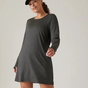 Athleta Charcoal Gray Long Sleeve Mini Dress